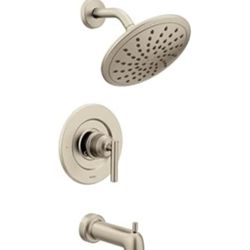 Moen Gibson Brushed Nickel Pressure Balancing Modern Bathtub and Shower Trim Kit 