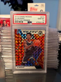 Ja Morant 2019 Panini Mosaic Reactive Orange RC PSA 10