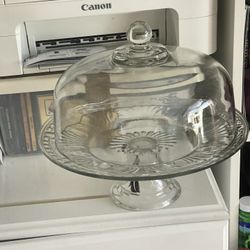 Crystal Cake Plate And Cover