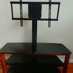 TV STAND ROTATING WITH GLASS SHELVES UP TO 55" TV