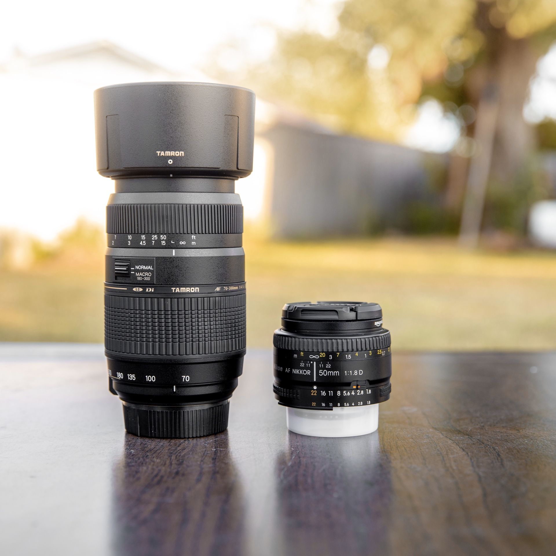 2 Nikon lenses: 50mm 1.8D and 70-300mm
