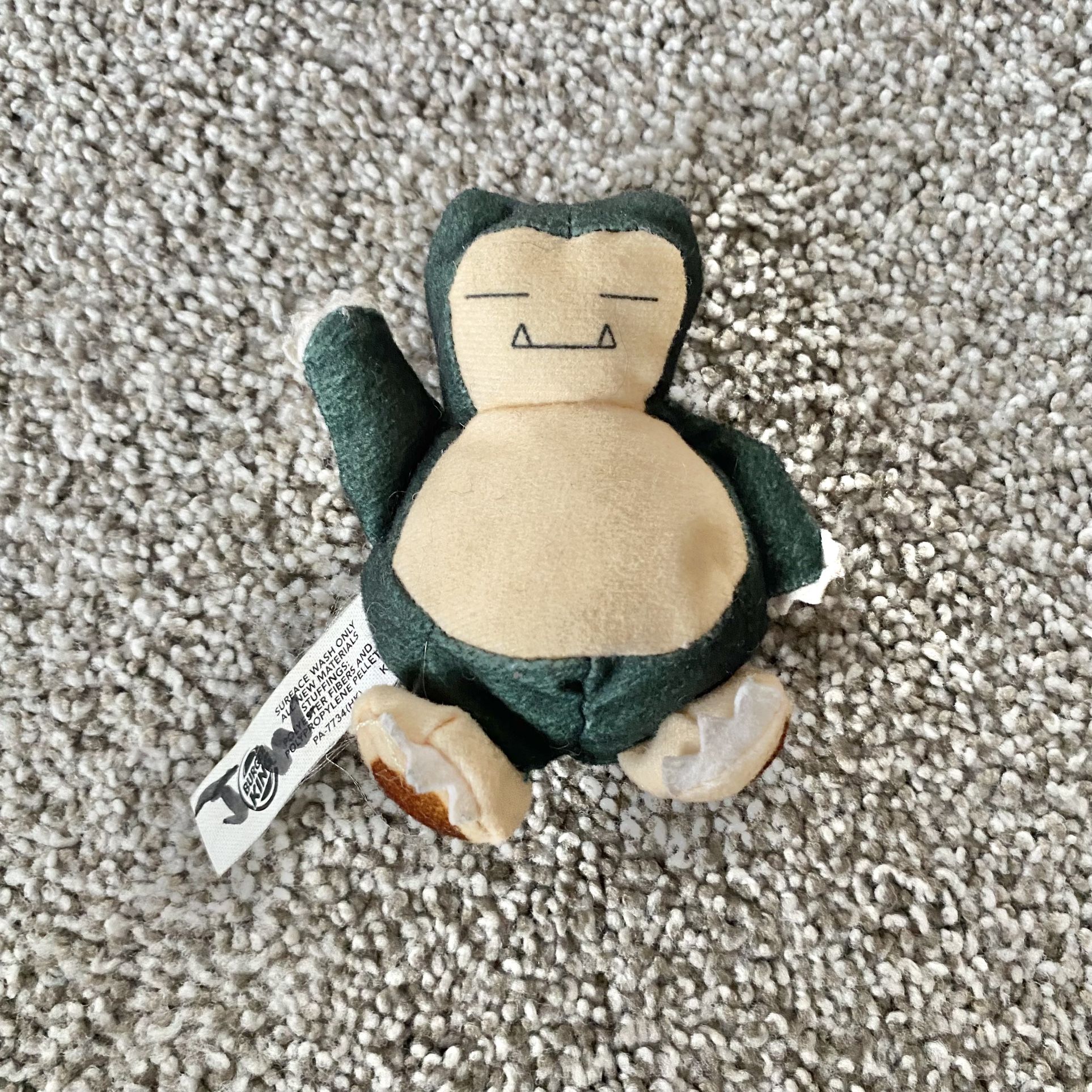 Vintage 1999 Burger King Pokémon Snorlax Small Collectible Plush