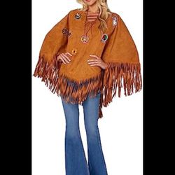 Adult Free Spirit Poncho Hippie Costume