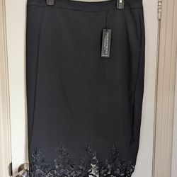 Lane Bryant Black Tailored Stretch Pencil Skirt, Size 14