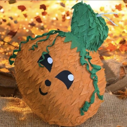 17×5×20 Pumpkin Pinata Perfect For Autumn Parties,  Halloween Parties,  Pumpkin Patches, And More