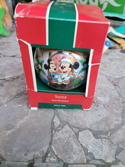 Hallmark 1989 Sister Glass Christmas Ornament