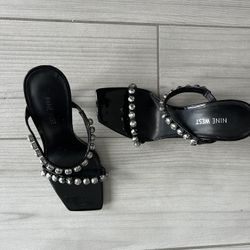 Rhinestone Black Heels