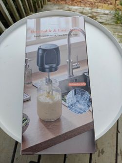 KY-61 Electric Butter Churner, Rechargeable Homemade Butter Maker, 1L Glass Jar