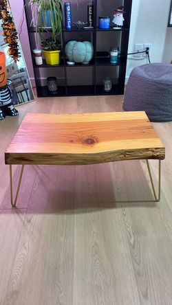 Custom made solid wood coffee/plant table