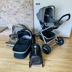 Nuna Ivvi Totl Stroller with Car Seat and Bassinet 