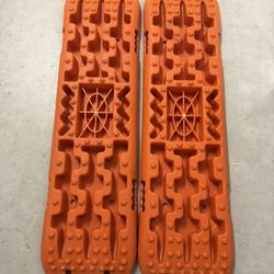 Off Road Recovery Traction Boards Sand Snow Mud Tire Tracks Set of 2 Orange