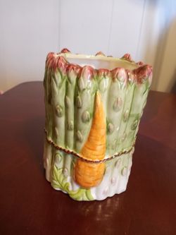 Takahashi Hand Painted Asparagus Crock