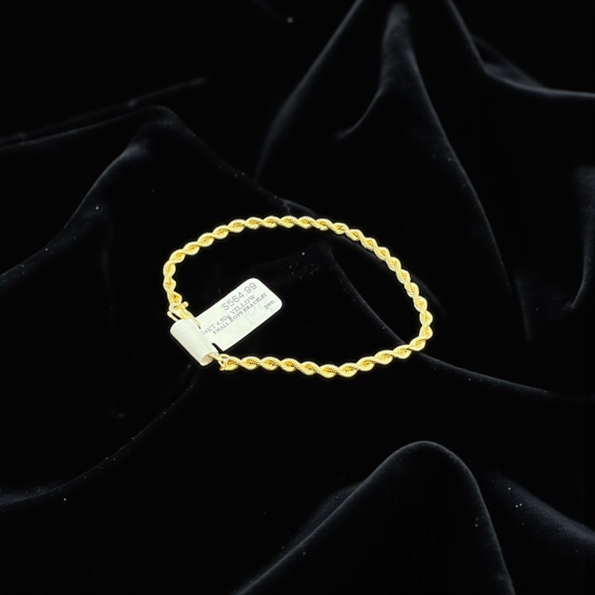 14K YELLOW GOLD SMALL ROPE STYLE BRACELET