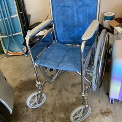 Transport Folding Wheelchair. No Foot Rest