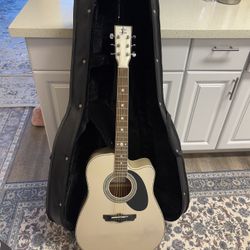 Esteban Paula Abdul Acoustic-Electric Guitar (White)