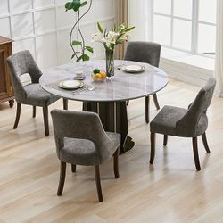 UVV Wooden Dining Chairs Set of 4, Mid Century Modern Upholstered Dining Room Chair Kitchen Chairs,