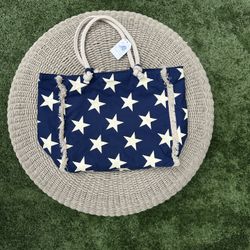 Large Star Print Beach Tote - NEW