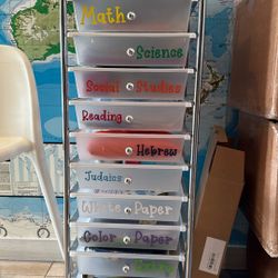 Rolling Organizing Drawers for School Or Crafts