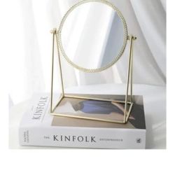 LONGSHENG - SINCE 2001 - Makeup Mirror Single Sided Vanity Mirror Vintage 360° Rotation Metal Cosmetic Mirror Round Beauty Mirror Handmade Make Up Mir