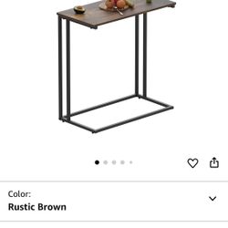 C-Shaped Side Table, Modern End Table with Metal Frame, Space Saving Design for Living Room，Large Surface Couch Table for Bedroom, and Home Office，24 