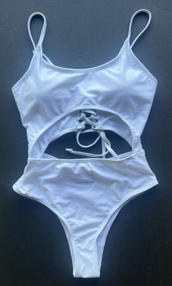 One-Piece Swimsuit with Lace-Up Back