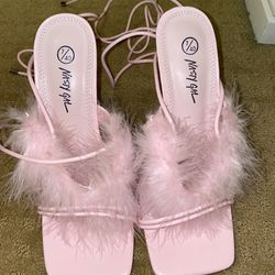 Pink Fuzzy Heels 