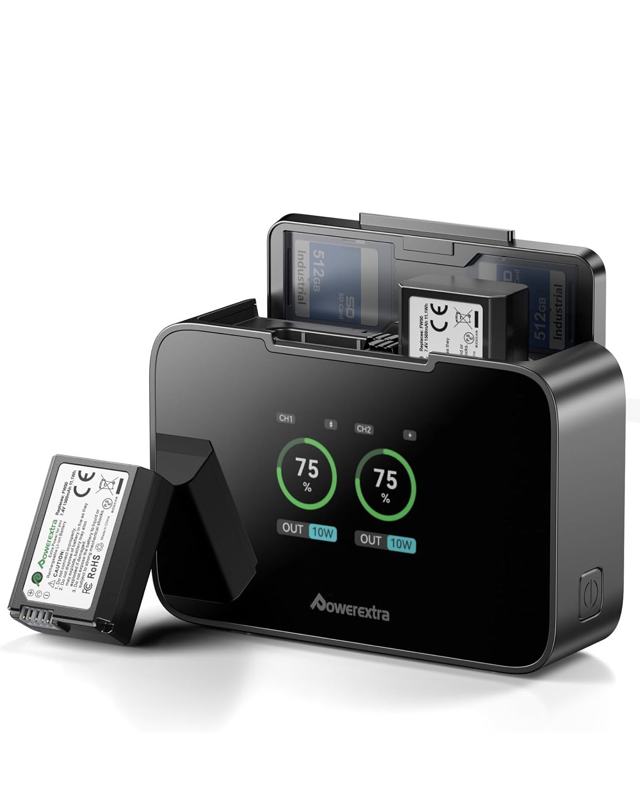 NP-FW50 Battery and Fast Dual Charger with SD Card Slots