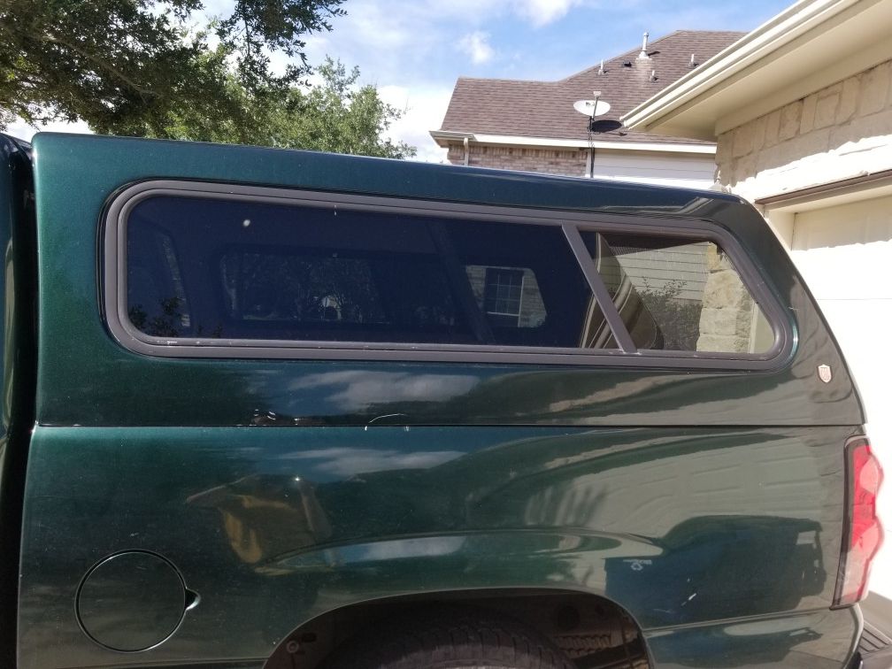 Green truck camper