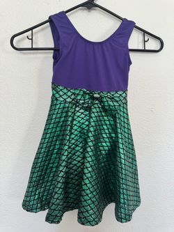 Girls Mermaid Scale Leotard Dress