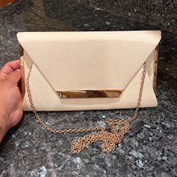 Beige & Gold Dress Purse