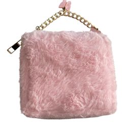 New Cute Pink Fur Claire Wallet 