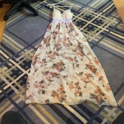 Long satin and lace sundress