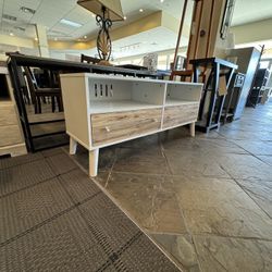 Contemporary Two Toned Medium Tv Stand 