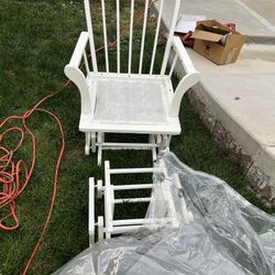 Free White Rocking Chair With Cushions.