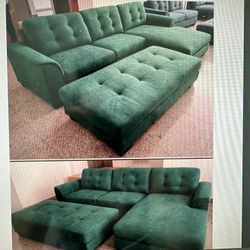 COMFY NEW BISCAYNE FABRIC SECTIONAL SOFA AND OTTOMAN SET ON SALE ONLY $899. IN STOCK SAME DAY DELIVERY 🚚 EASY FINANCING 