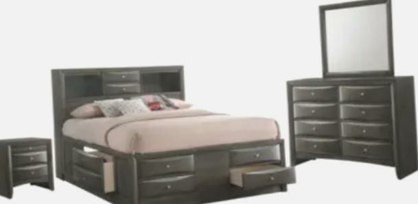Grey King Storage Bedroom Set