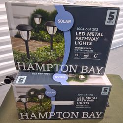 Hampton Bay Solar LED Metal Pathway Lights 2-Box Set