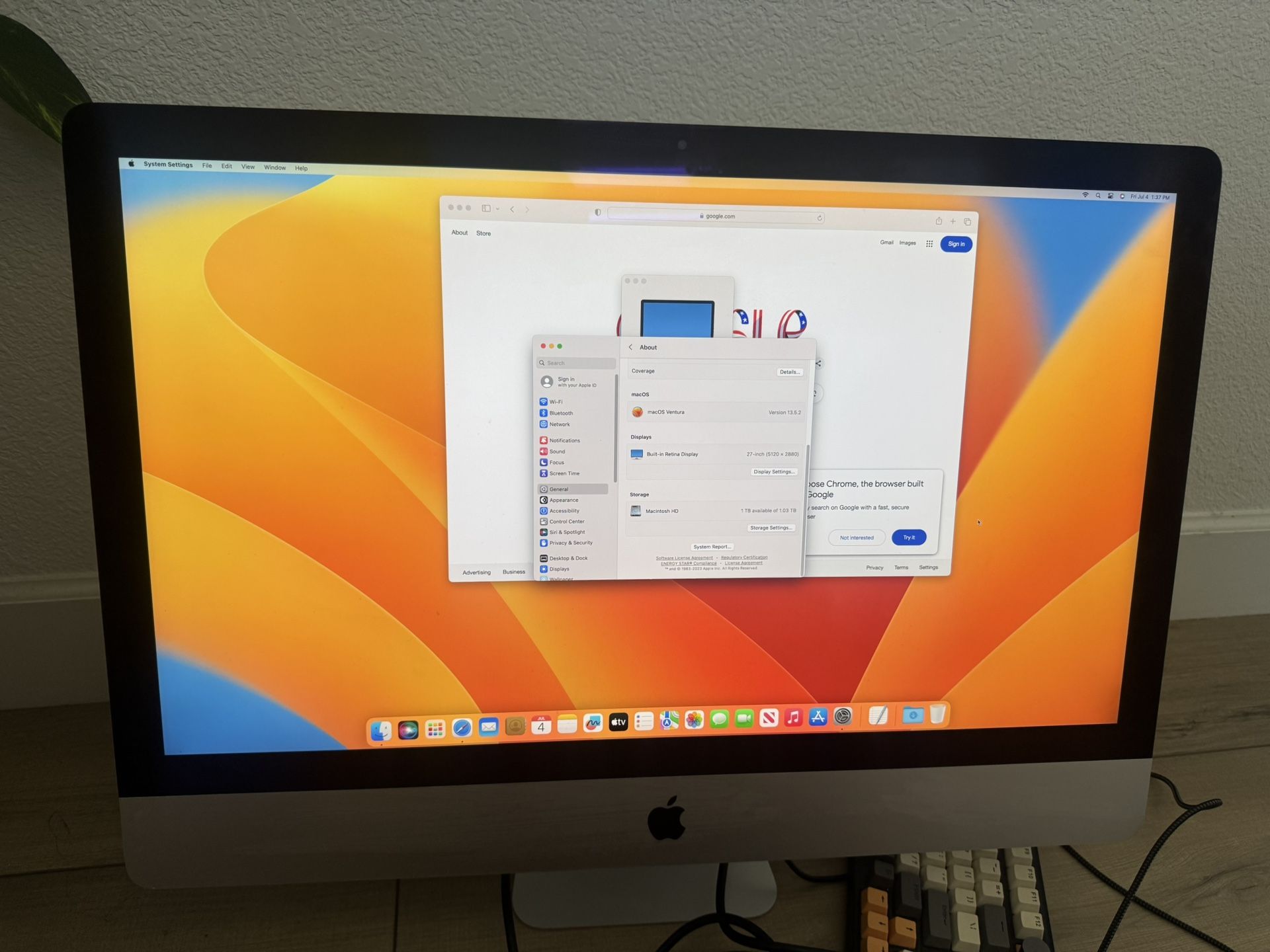 Apple iMac 27β³ Retina 5K (2019) β Intel Core i5, 40GB RAM, 1TB, Radeon Pro 575X β Excellent Condition