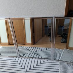 Large folding mirror - wall hardware included 