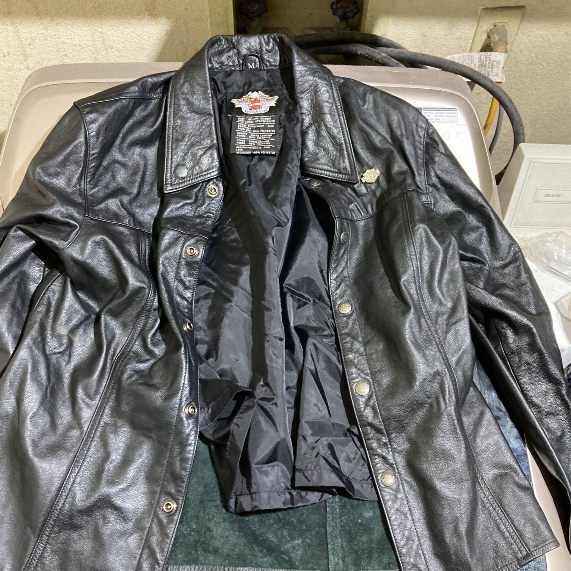 Harley Davidson  Medium Black Leather Jacket 