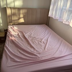 Full Sized Frame + Mattress W/ Mattress Topper 