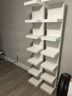 Modern White Display Shelves (Set of 2) - Great Condition!