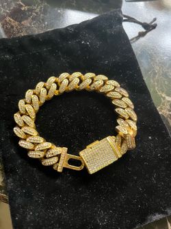Gold plated diamond bracelet