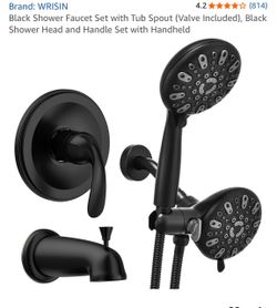 Black shower faucet set