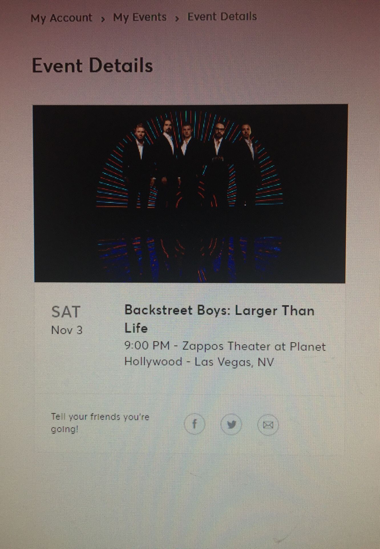 Backstreet Boys Tickets - Nov. 3rd