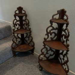 Antique knickknack shelf