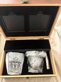 Whiskoff Whiskey Glass Gift Set with Wooden Box