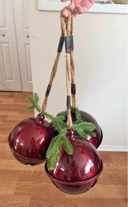 Large Red Metal Jingle Bell Christmas Decoration