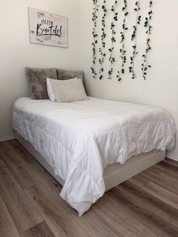 Full size ikea bed with new mattress