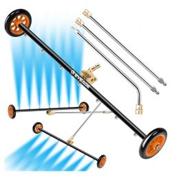 EVEAGE 24" Pro Undercarriage Pressure Washer Attachment, Dual-Function 7 Nozzles Pressure Washer Water Broom, Bend-Free Power Washer Undercarriage Cle